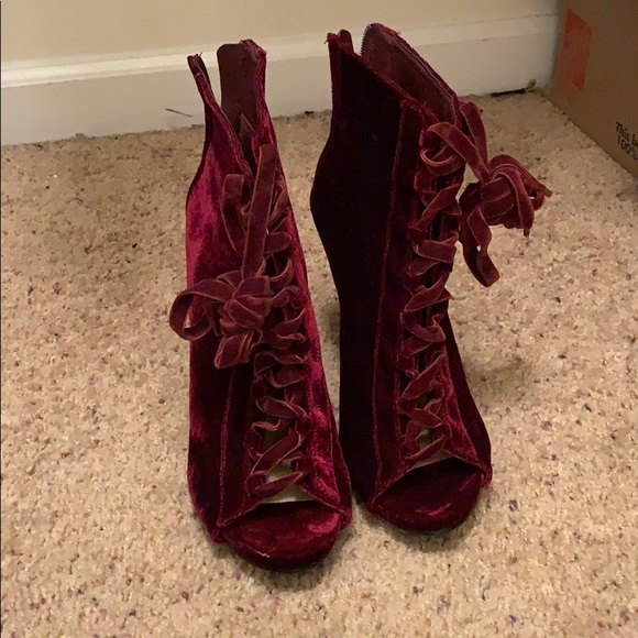 Red Velvet Booties - Picture 2 of 3